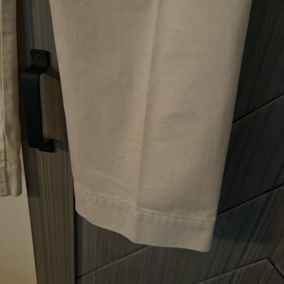 Tory Burch Button Fly Wide Leg Preppy Denim Cream High Rise Sailor Pants Size 2 - Picture 11 of 16